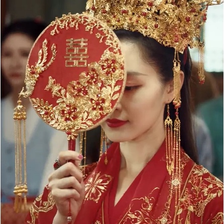 Quạt tròn cổ trang dạng phôi quạt tự trang trí theo sở thích