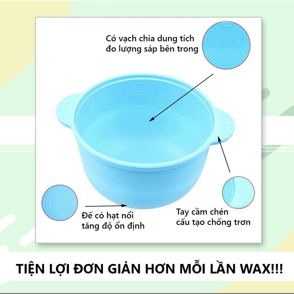 riệt lông sáp wax nóng tại nhà+ nồi nấu sáp pro wax 100+ 50ml mỡ trăn nguyên chất + chén silicone nấu sáp