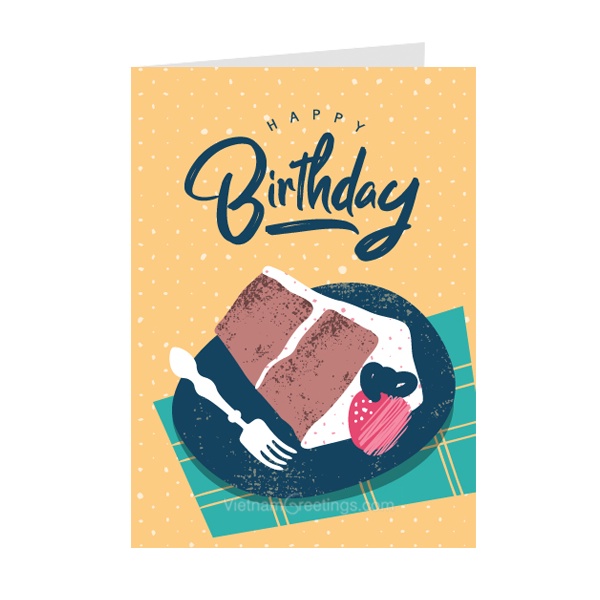 Thiệp sinh nhật Grey, birthday card , thiệp 7.5x10cm, kèm phong bì, Made in Vietnam