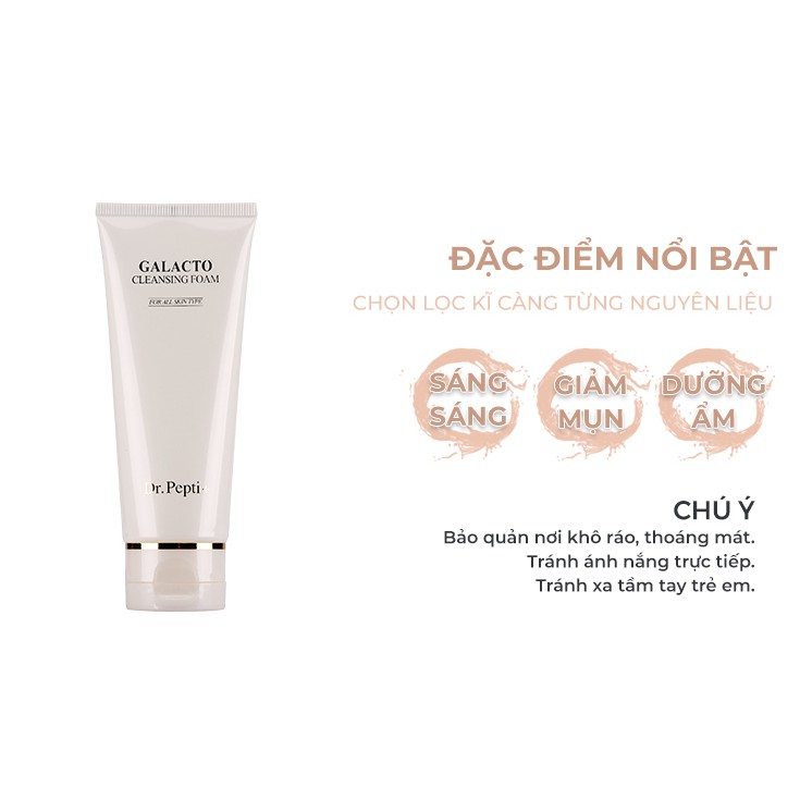 Sửa rửa mặt tạo bọt dịu nhẹ giảm mụn cho da mụn Dr.Pepti Galacto Cleansing Foam LUVELA RM03 | BigBuy360 - bigbuy360.vn