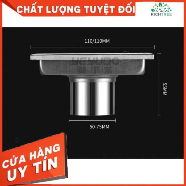 [FREE SHIP] Phễu Thoát sàn ngăn mùi hôi và côn trùng YUYODO chất liệu iox304 chống gỉ kiểu DÁNG VUÔNG MỚI