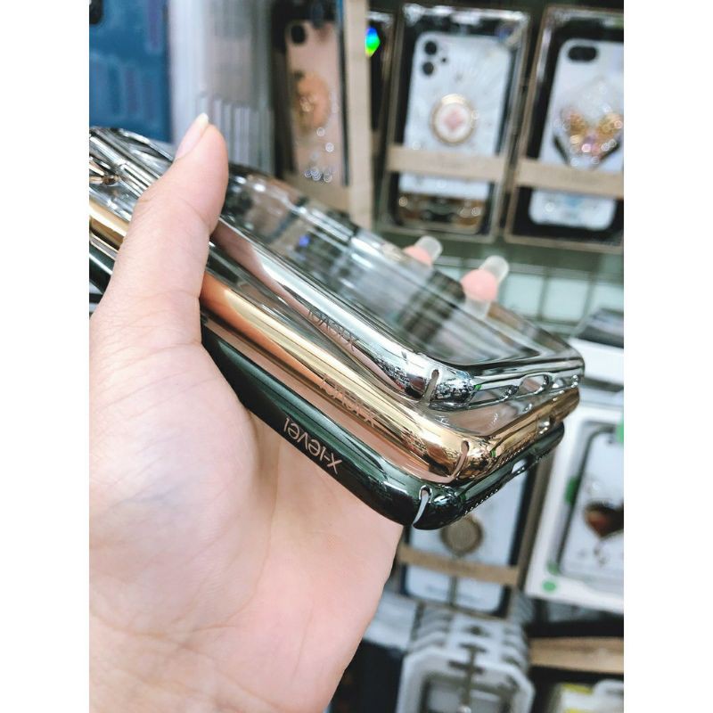 [ iphone 13 ] Ốp X LEVEL lưng cứng trong MẠ SI viền màu iphone 6 đến 13 pro max