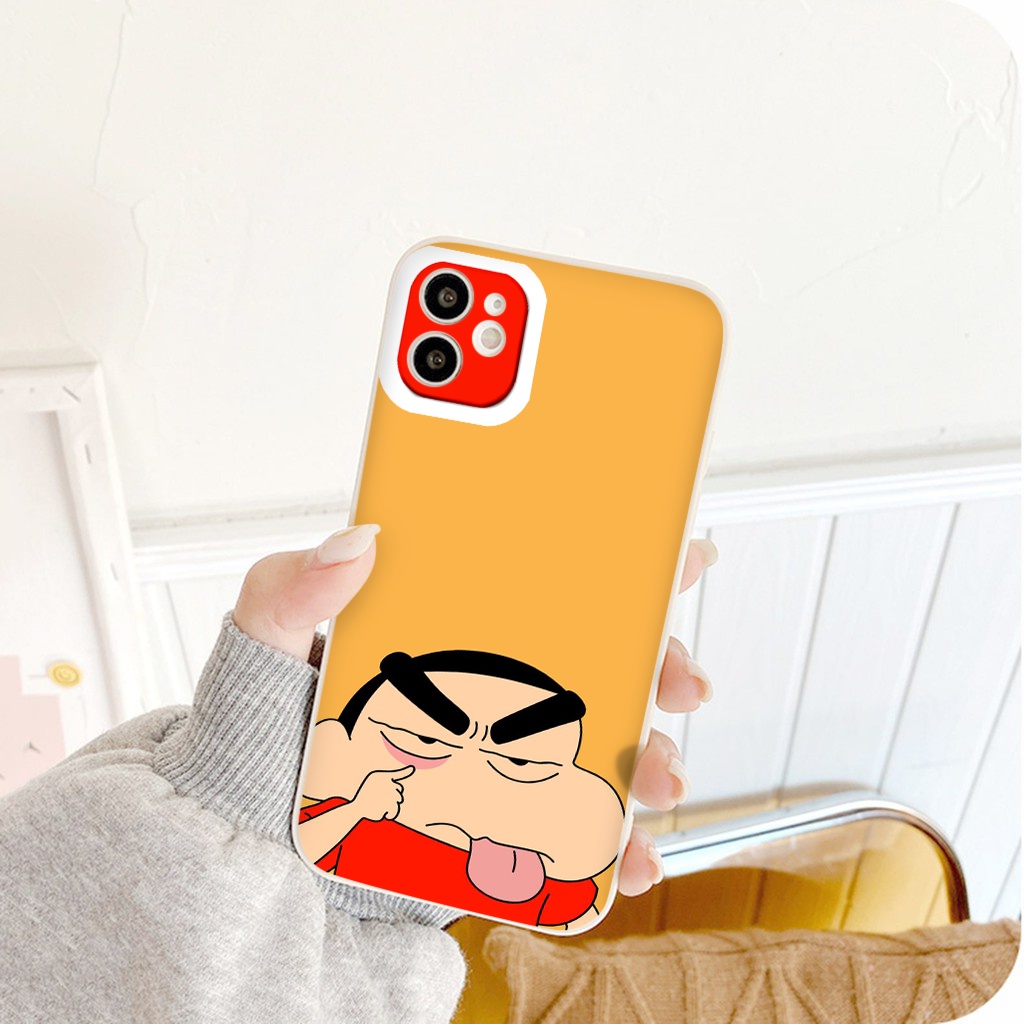 Ốp lưng iphone dẻo vuông hình Shin cậu bé bút chì bựa hoạt hình ốp điện thoại kute cho 13 12 11 Pro MAX XS XR  7 8 6plus