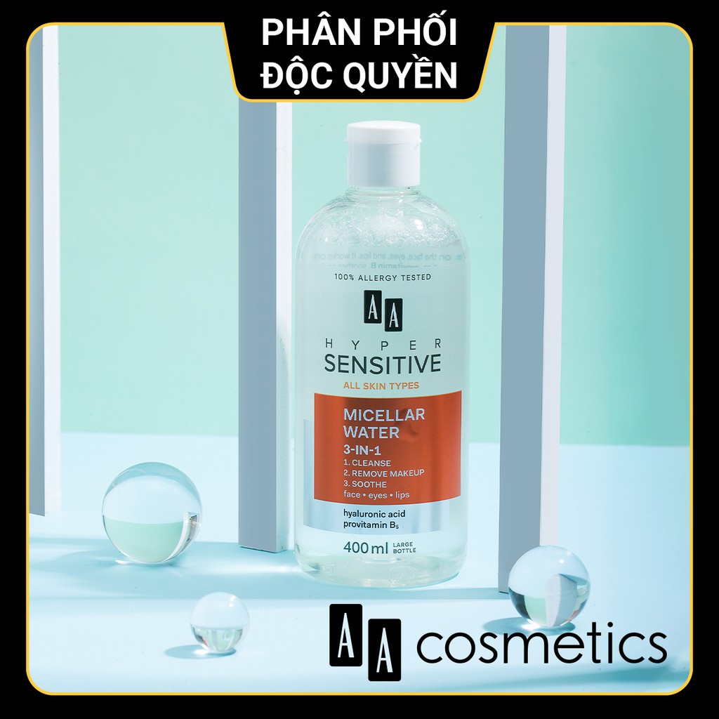 Nước Tẩy Trang AA Cosmetics Hyper Sensitive 3 Trong 1 lọ 400ml