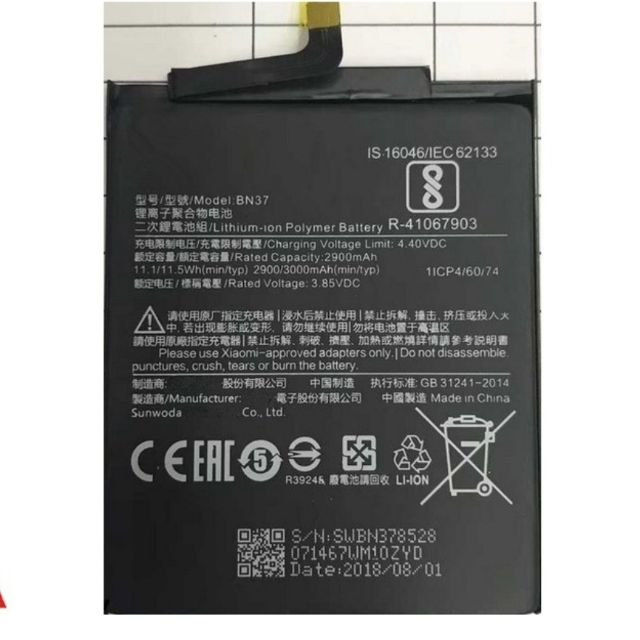 Pin xịn xiaomi redmi 6A / mi 6A ( BN37) - HÀNG NHẬP KHẨU bảo hành 6 tháng