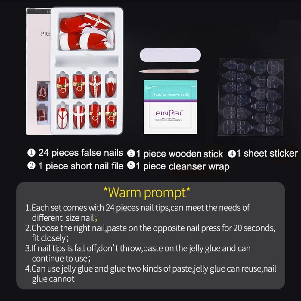 Set 24 Móng Tay Giả Có Thể Tháo Rời