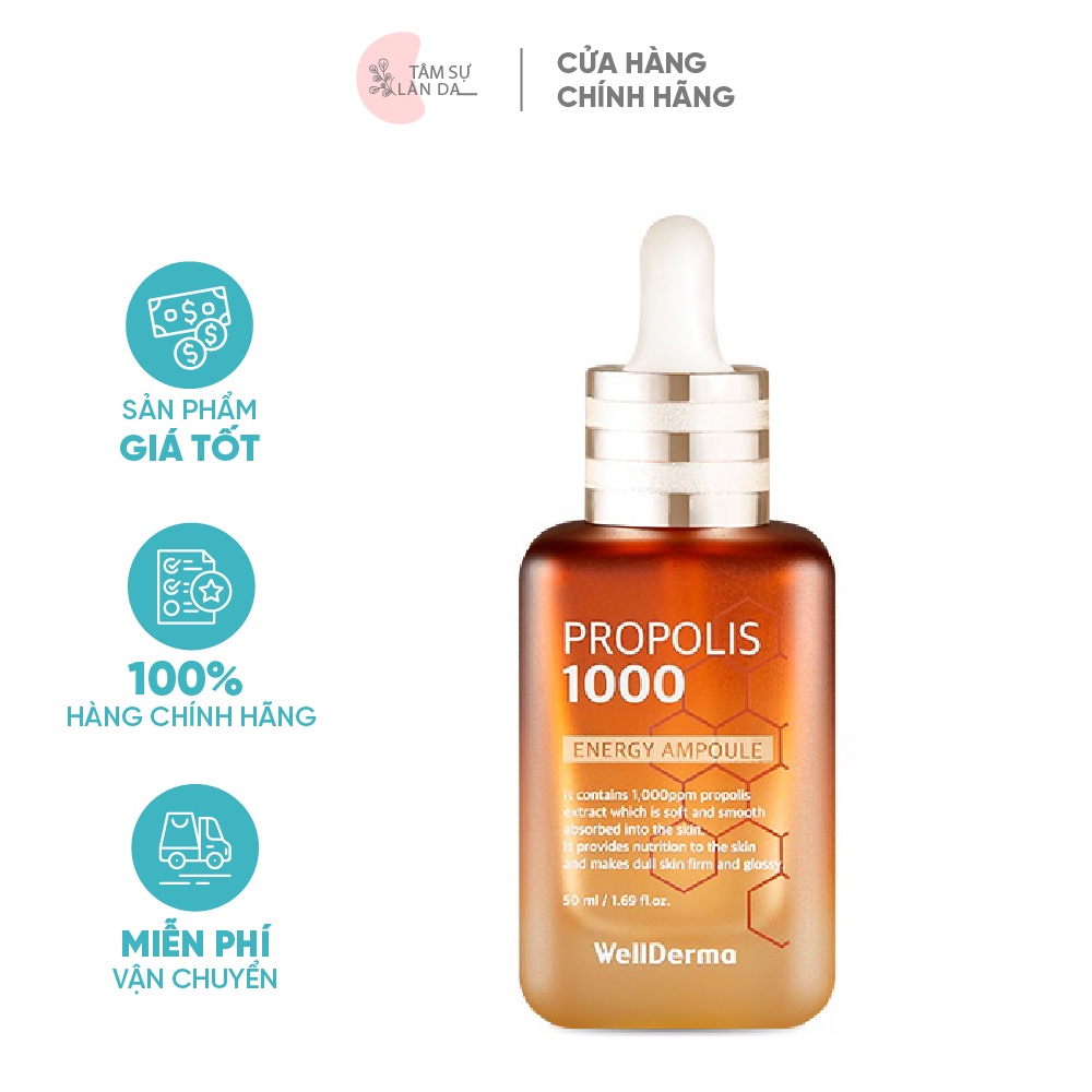 Serum Cải Thiện Nếp Nhăn Làm Trắng Da WellDerma Propolis 1000 Energy Ampoule 50ml