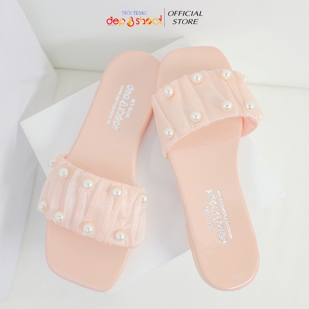 Dép nữ đi biển quai ngang bèo nhún nhúm thời trang có size lớn 41 42 43