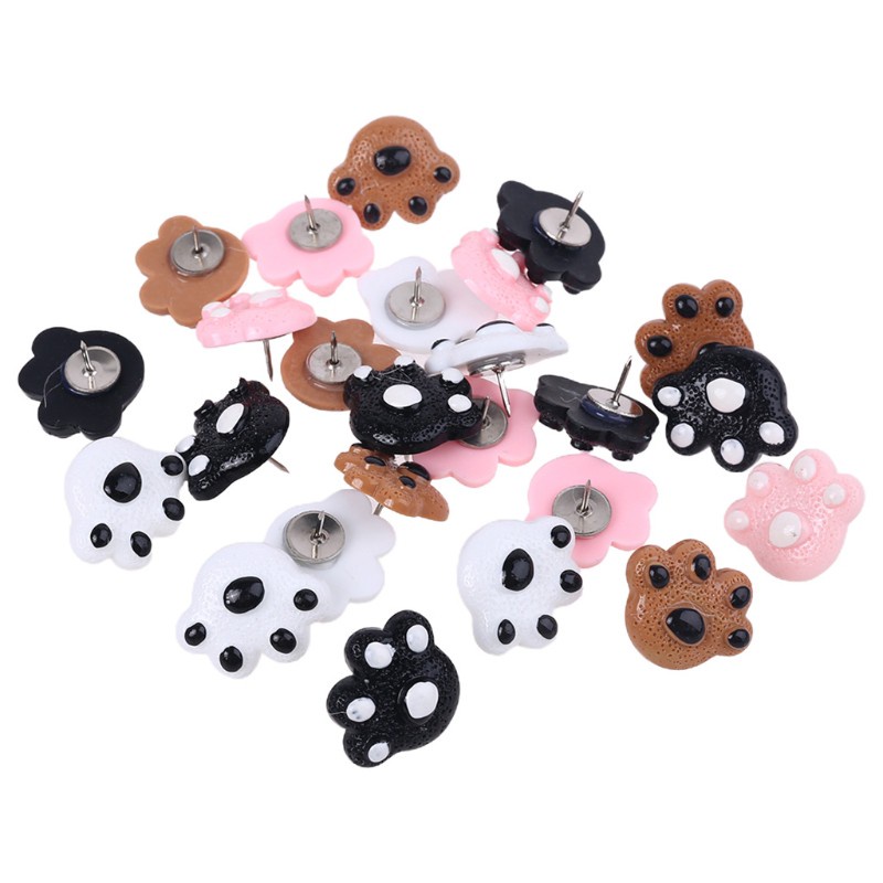 SEL 25pcs Bear Cat Paw Thumbtack Pushpin Cork Board Pins DIY for Art Photo Message