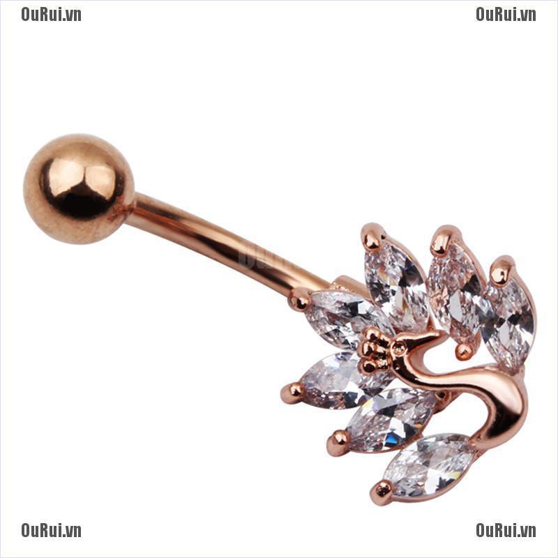 Khuyên Rốn Hình Chim Công Dễ Thương