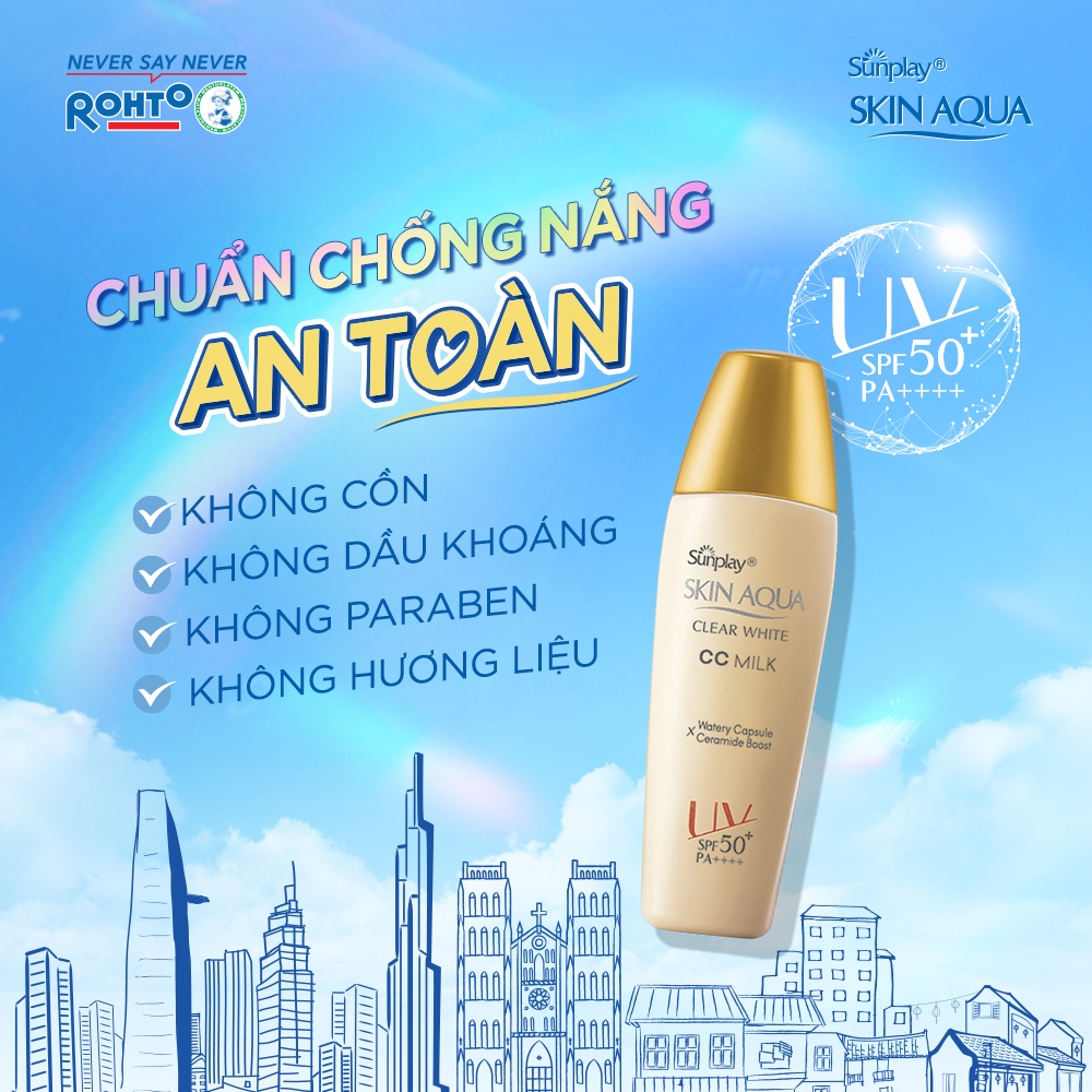 Sữa Chống Nắng Tạo Nền SUNPLAY Skin Aqua Clear White CC Milk 25g