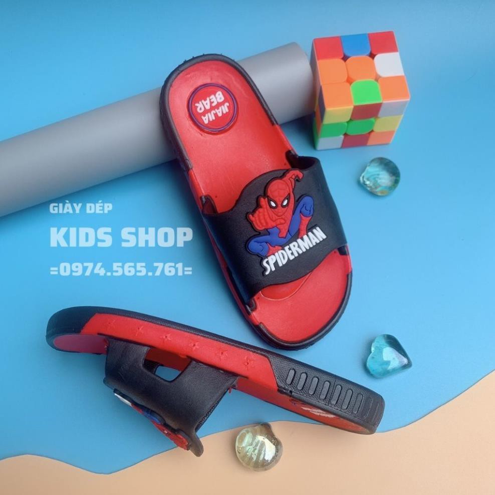 Dép cho bé 💥FREESHIP💥 Dép lê quai ngang siêu nhân nhện cho bé trai đế mềm đáng yêu