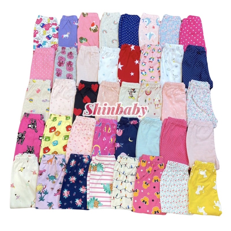 Set 5 quần dài chục cho bé họa tiết dễ thương, chất vải cotton xuất mát mịn co giãn thoải mái