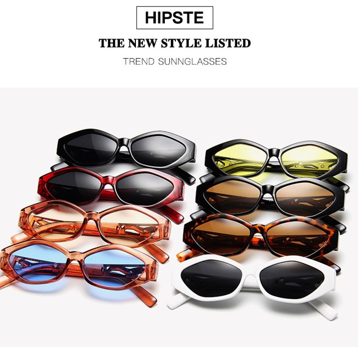 Kính mát gọng đa giác họa tiết da báo thời trang cho nam nữ