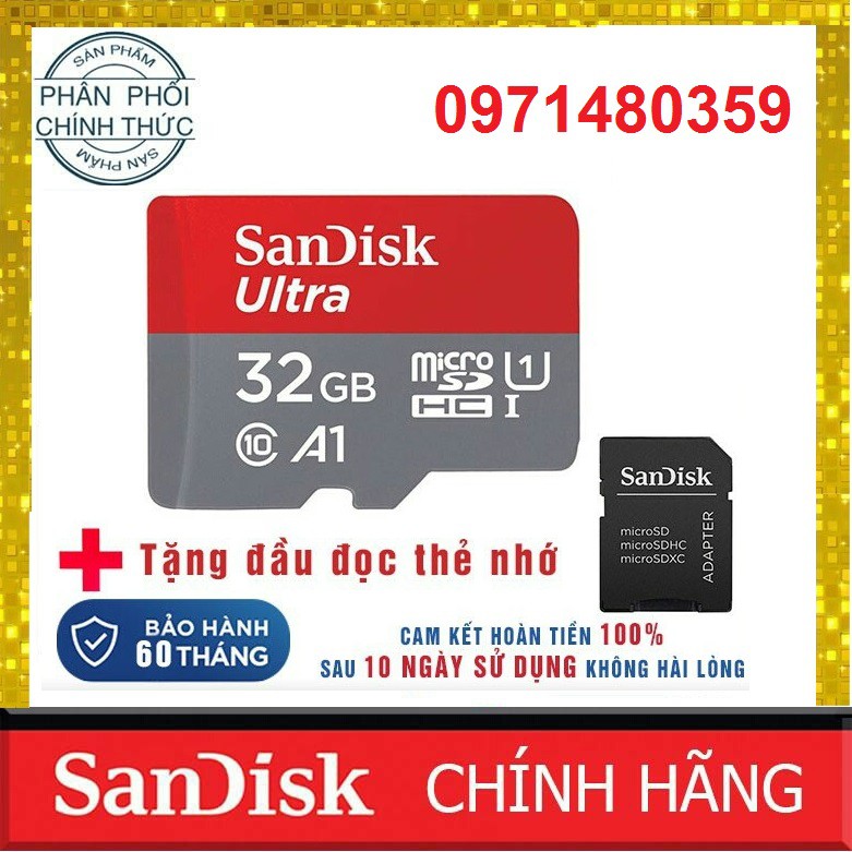 Thẻ nhớ SANDISK Micro SD 32G Class10 BH 5 năm 1 đổi 1