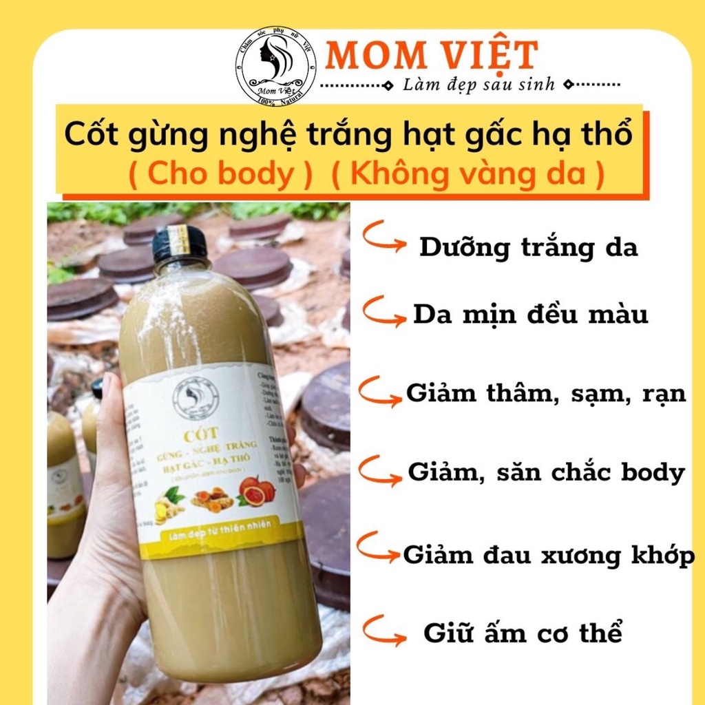 500ml GỪNG NGHỆ TRẮNG HẠT GẤC HẠ THỔ KHÔNG VÀNG QUẦN ÁO