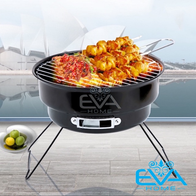 Bếp Nướng Than Hoa Tròn Có Chân Bếp Cao Portable Barbecue