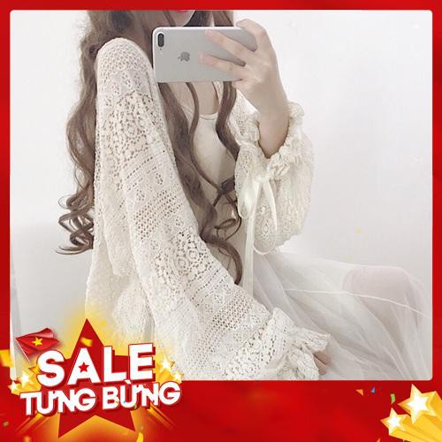 Áo khoác ren mỏng áo choàng đi biển tay buộc nơ MA05 -Hàng nhập khẩu