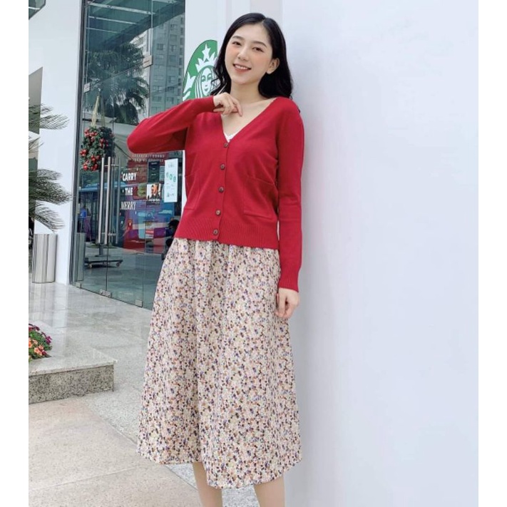 Áo Khoác Cardigan Thun Len Cổ Tim Xinh Xắn Cho Nữ Chất Len Tăm Phong Cách Ulzzang Hàn Quốc Nhiều Màu | BigBuy360 - bigbuy360.vn