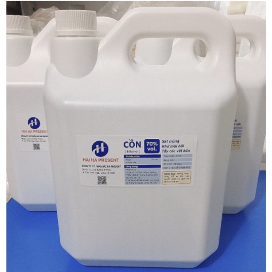Cồn y tế 70 độ Can 5 lít dùng sát khuẩn, rửa tay (hàng cty đầy đủ VAT) mùi nhẹ không hương liệu