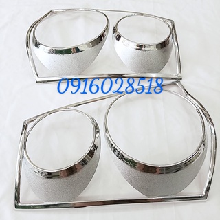 Bộ 2 ốp đèn xe kia morning 2008-2009-2010-2011 mạ crom, đèn hậu, op den