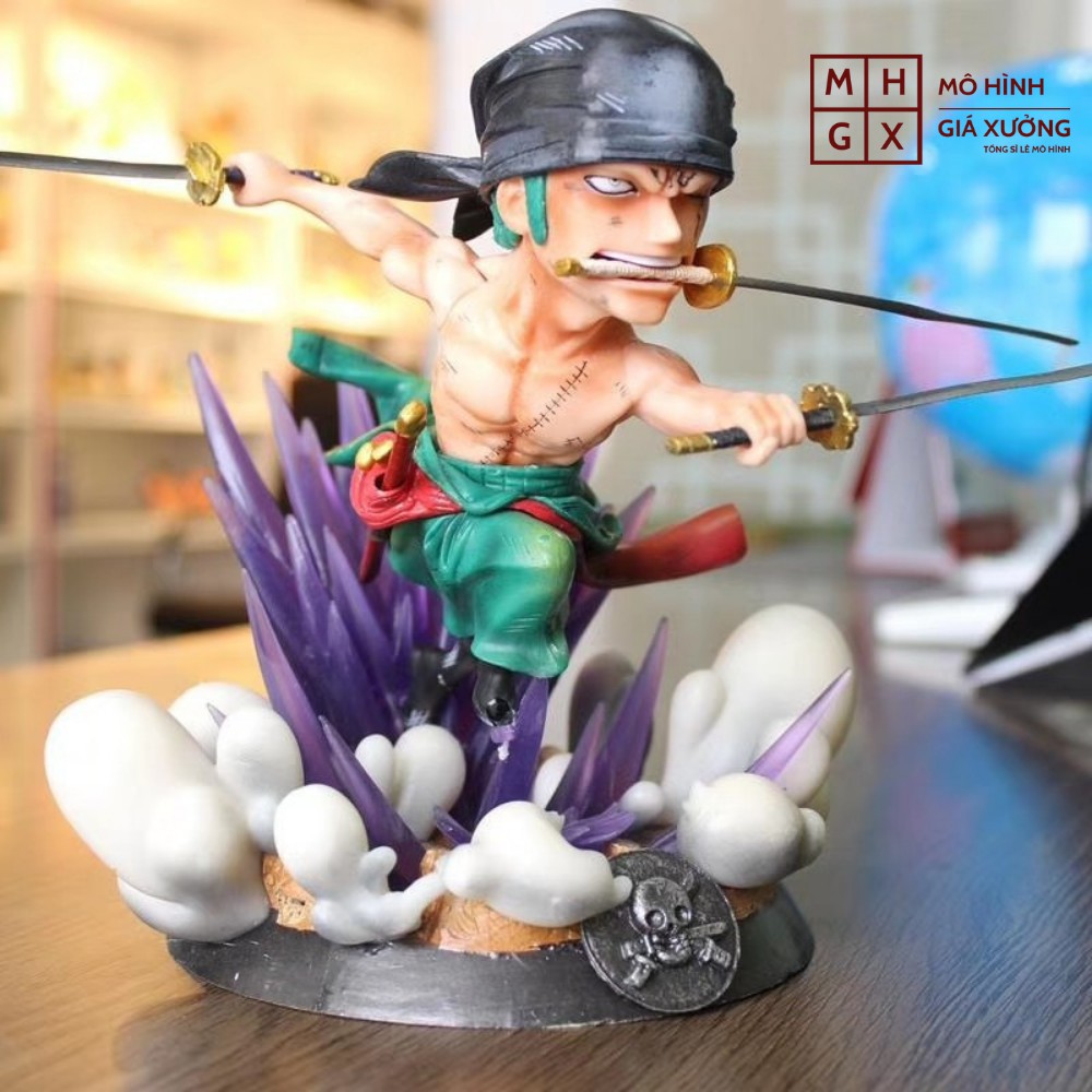 Mô hình Roronoa Zoro 3000 thế giới  trạng thái chiến đấu kèm hiệu ứng Cao 16cm  - Figure Tượng One Piece