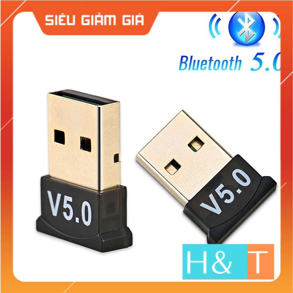 USB Bluetooth 5.0 CSR cho máy tính laptop tạo kết nối không dây LOẠI TỐT bắt sóng cực khỏe mét tặng đĩa cài