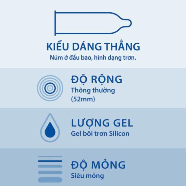 [SHOP MỚI SALE GIÁ GỐC][CHÍNH HÃNG] Bao cao su Durex Invisible Extra Thin Extra Sensitive 3 bao