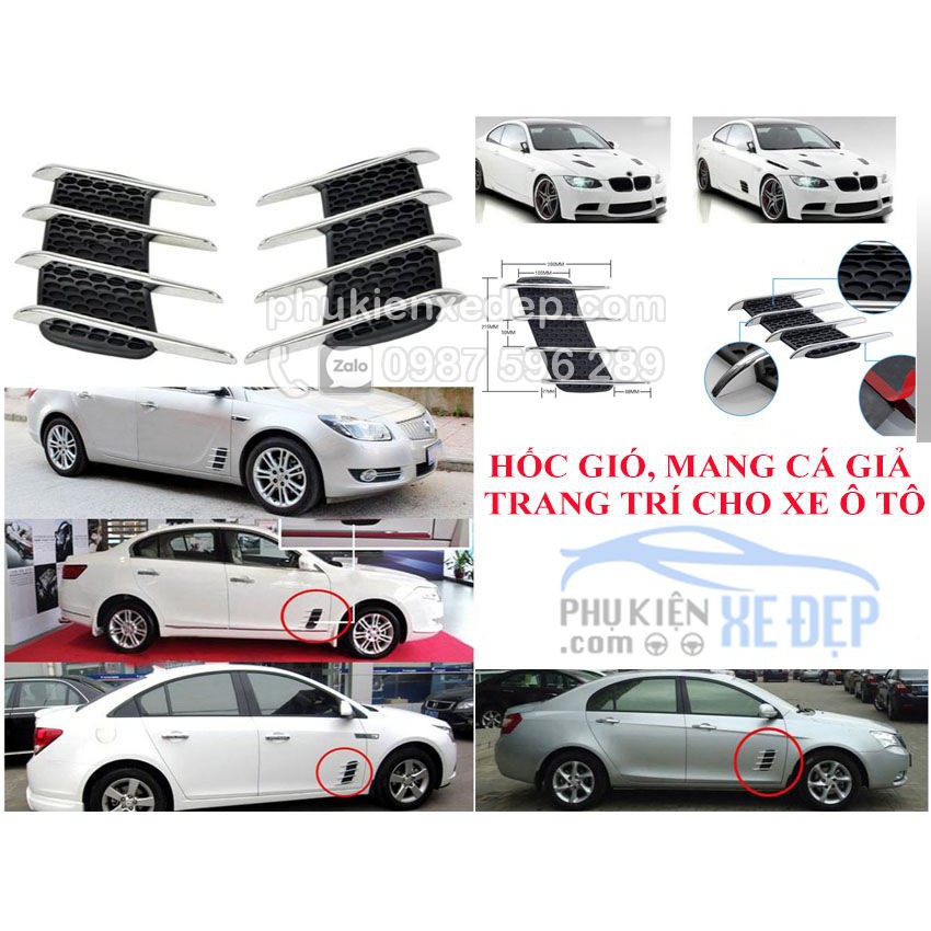 Hốc gió giả mang cá xe hơi FREE SHIP dán trang trí xe đẹp