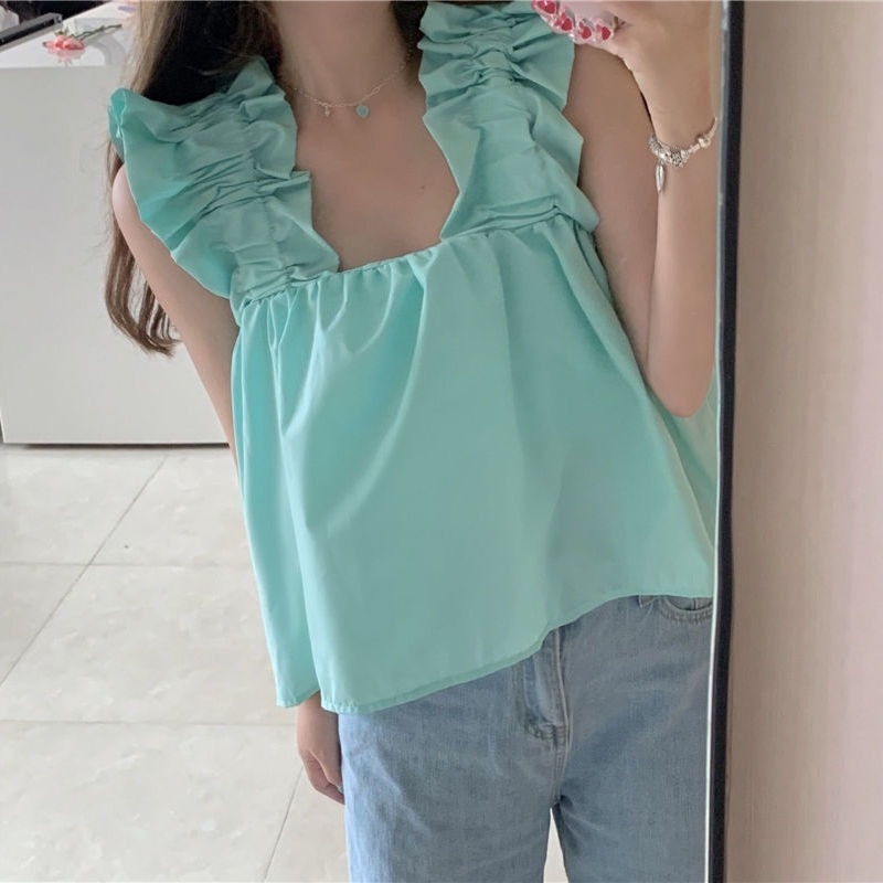 Áo Hai Dây Màu Trơn Thời Trang Mùa Hè Dành Cho Nữ