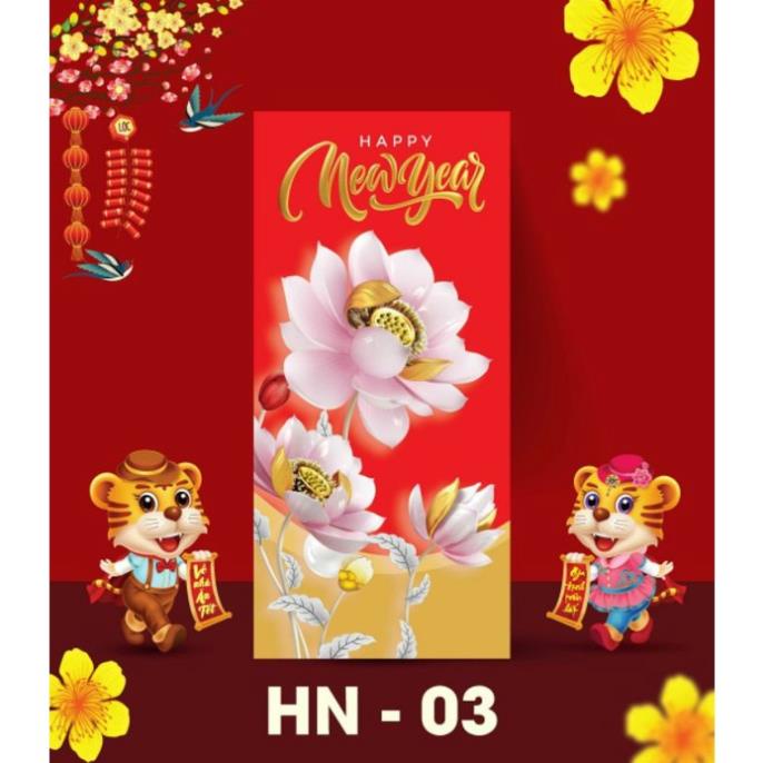 set 6 tờ lì xì in lụa size lớn nhất đựng vừa tờ 500