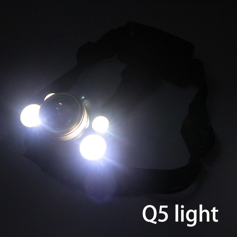 đèn pin đội đầu 5 bóng led tặng kính mắt