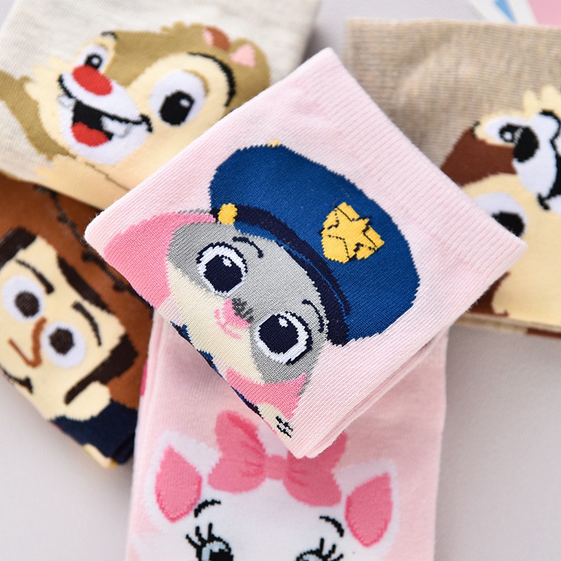 Vớ Ngắn Cổ Disney Micky Cotton Họa Tiết Hoạt Hình Xuân Thu In Hoạ tiết Phong Cách Nhật Bản Tất Cổ Ngắn Hàn Quốc Ulzzang