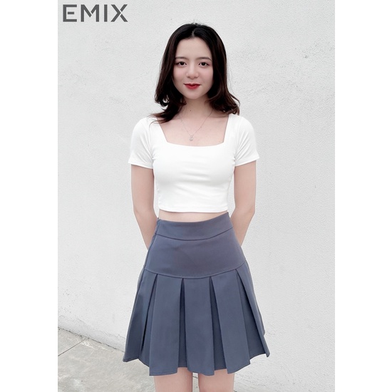 Chân váy tennis EMIX (3 màu), ulzzang, dáng ngắn 40cm, cạp cao, form rộng, chữ A, xếp ly bản to, chất tuyết mưa CV305