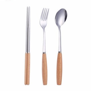 Thìa đũa dĩa ăn Inox cán gỗ cao cấp sản phẩm đảm bảo an toàn thực phẩm