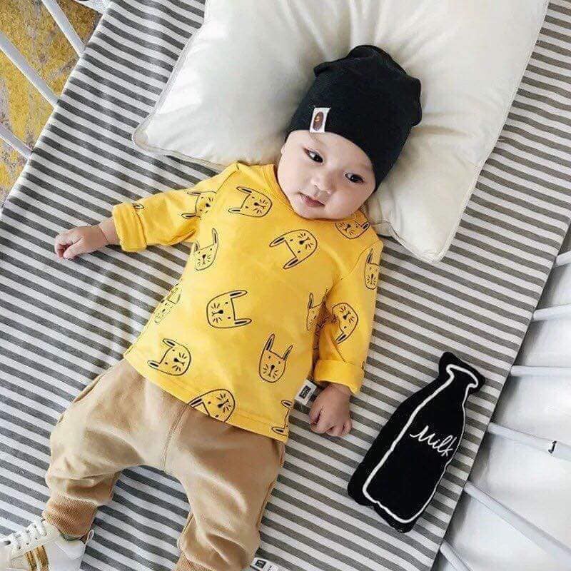 sỉ 50 mũ cotton trẻ em ( trộn màu )