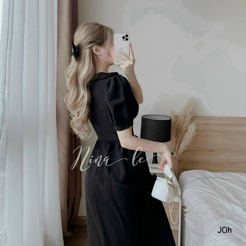 Đầm Váy Nữ Xoè Nút Tay Phồng Siêu Xinh Đẹp Tiểu Thư