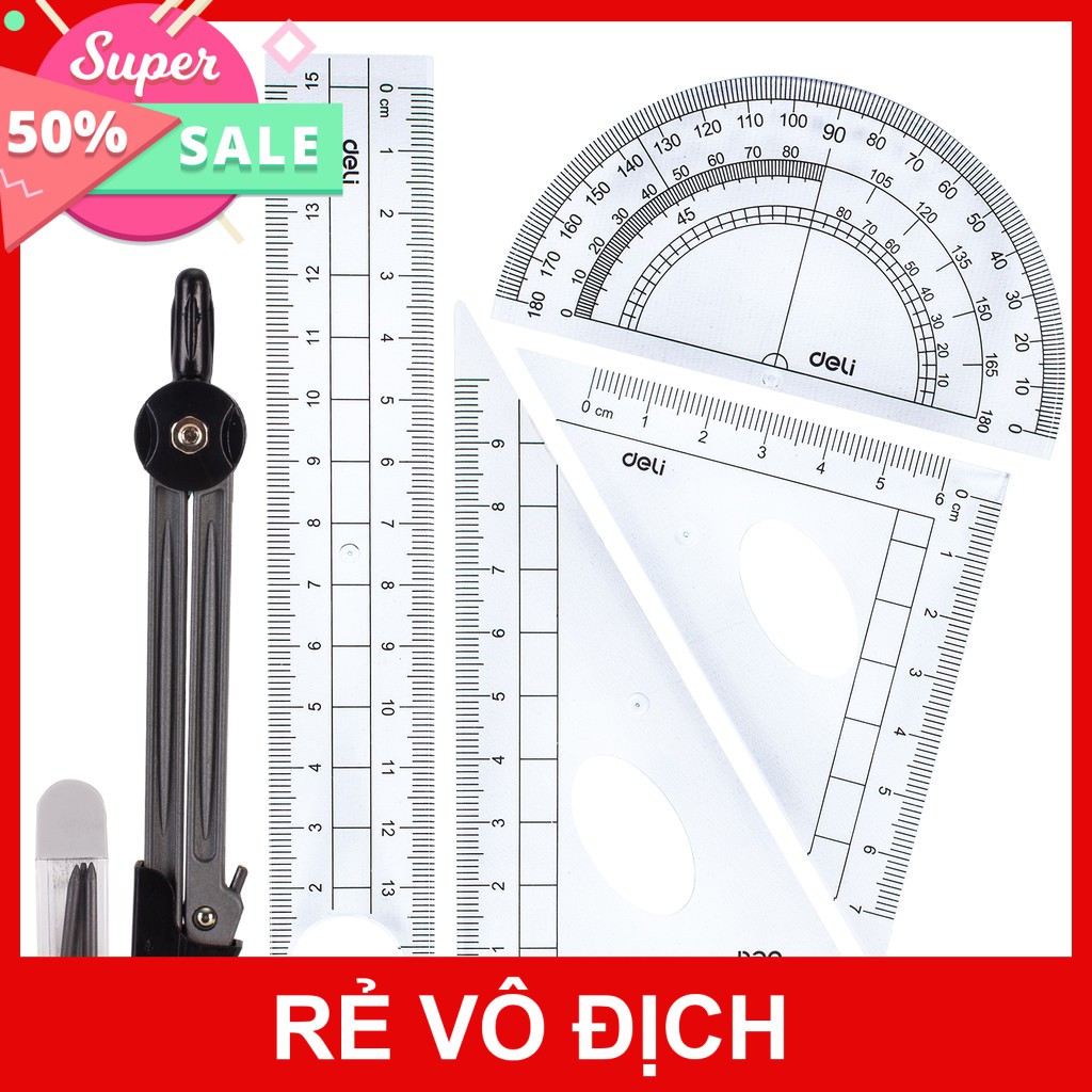 Bộ compa DELI, Gồm 6 dụng cụ/bộ E9609