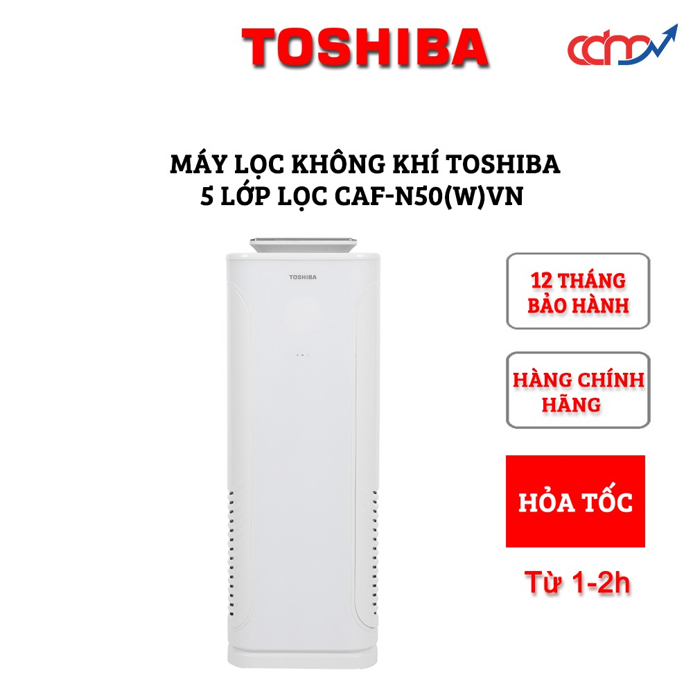 Máy lọc không khí Toshiba CAF-N50(W)VN - 5 lớp lọc - Loại bỏ 95% bụi mịn PM 2.5, 99% vi khuẩn và các chất gây dị ứng