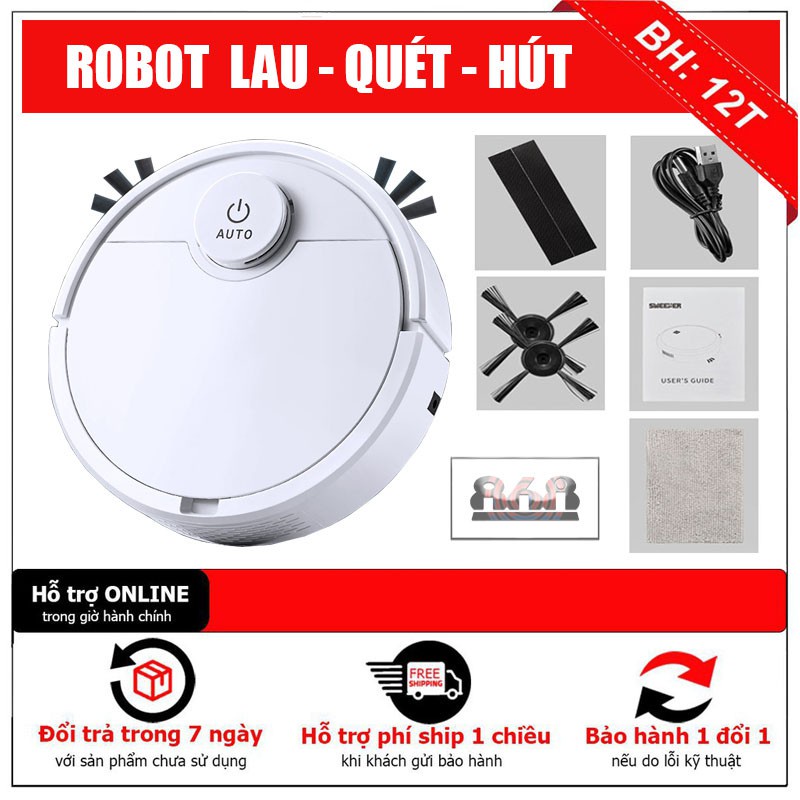 Robot Hút Bụi Lau Nhà ES300 Máy hút bụi tự động Công Suất Lớn Hút Siêu Khỏe Cảm Ứng Chạm Super Pro Tự Động Làm Sạch