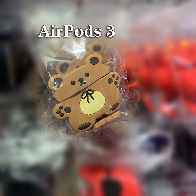 Vỏ Bảo Vệ Hộp Sạc Tai Nghe compatible AirPods Pro/compatible AirPods 3/Pro 2 Gen Hình Bánh Gấu Dễ Thương