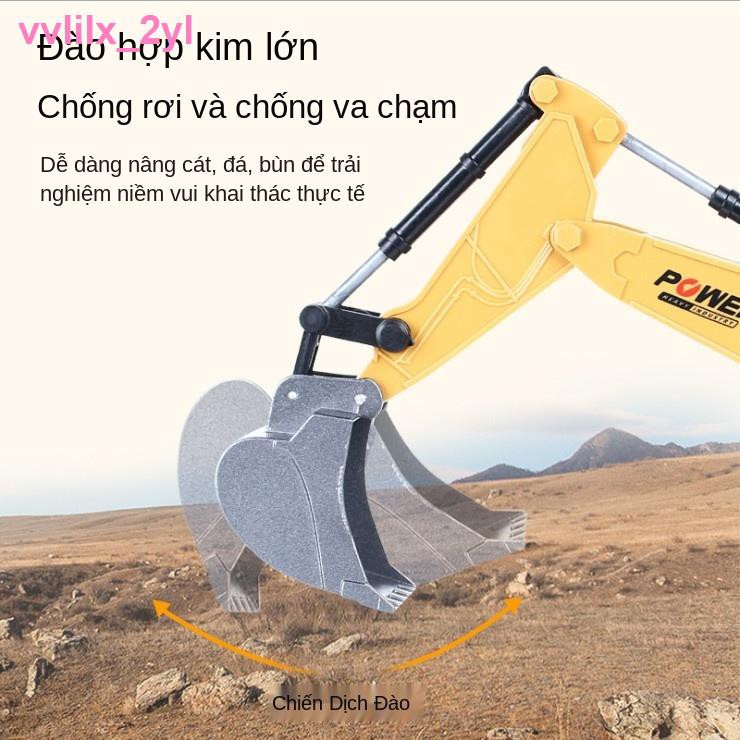 Xe kỹ thuật điều khiển từ xa, máy xúc có thể sạc lại, đồ chơi điện trẻ em, nạo vét xoay 360 °, bé trai và cô gá