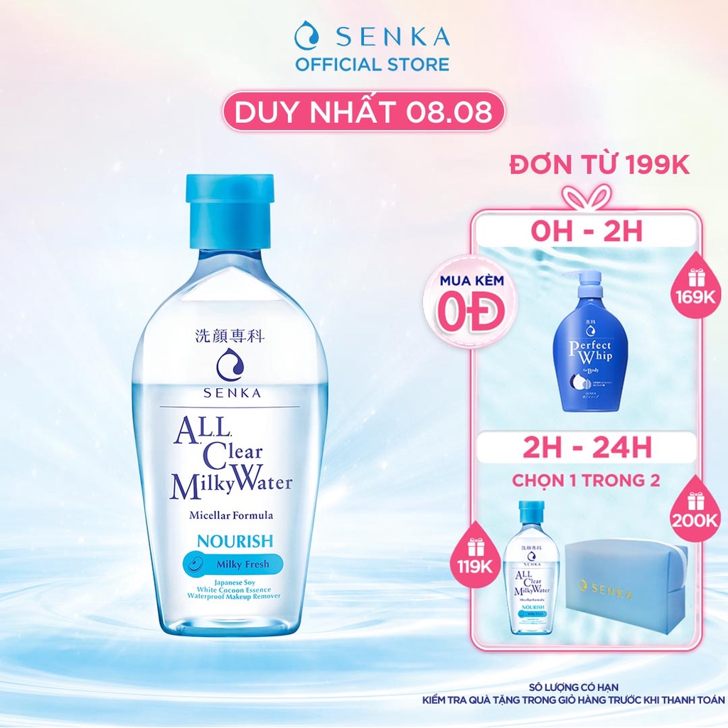 Nước Sữa Tẩy Trang 2 lớp Senka A.L.L. Clear Milky Water 230ml_70120