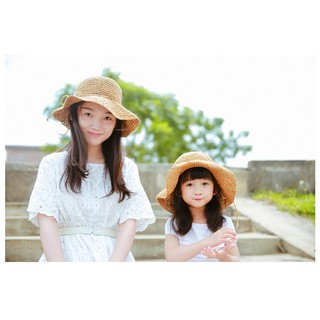 mũ cói gấp gọn mẹ và bé