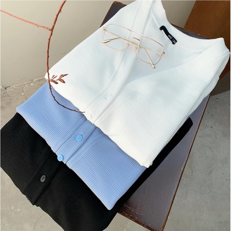 Áo khoác cardigan len mỏng cho nữ phong cách hàn quốc sexy màu nâu kem trắng LAMODE | BigBuy360 - bigbuy360.vn