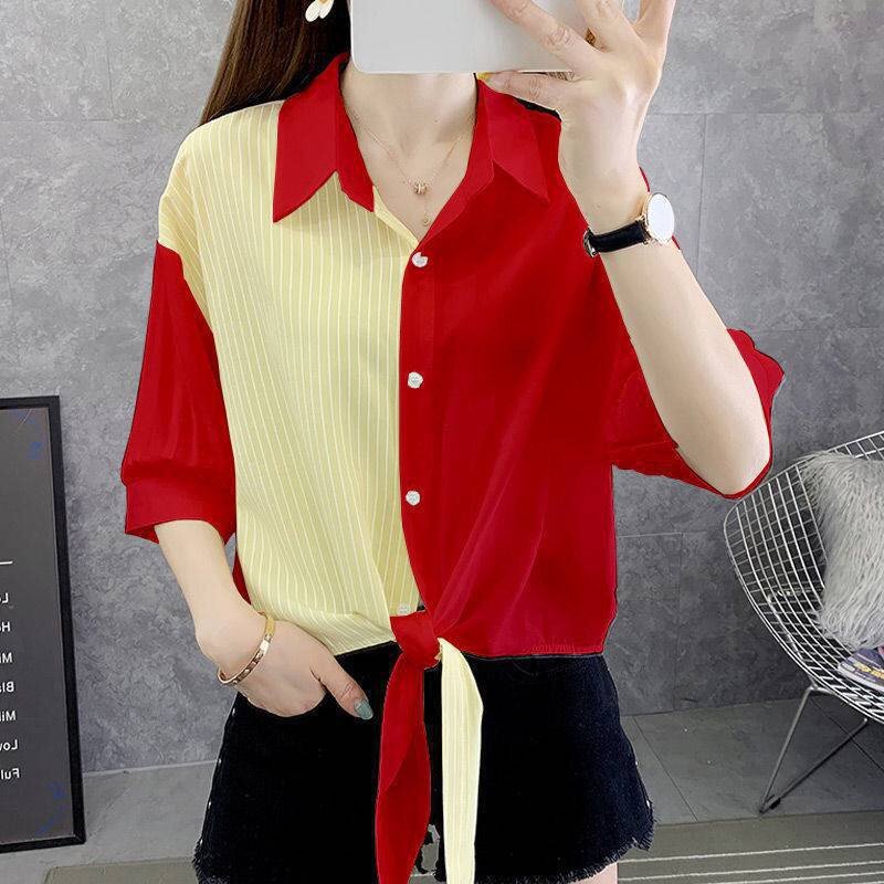 Áo sơ mi nữ công sở đẹp form rộng kiểu tay lỡ Hàn Quốc buộc tà chất lụa satin mềm mịn, dáng rộng phù hợp mọi lứa tuổi
