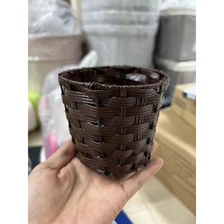 Giỏ/ cốc đựng giấy ăn giả mây hình tròn