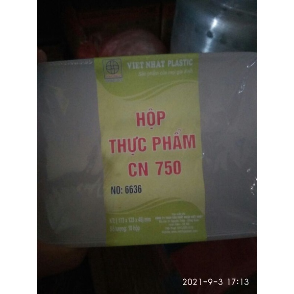 10 hộp đựng thực phẩm Việt Nhật 500ml, 750ml và 1000ml có nắp đậy