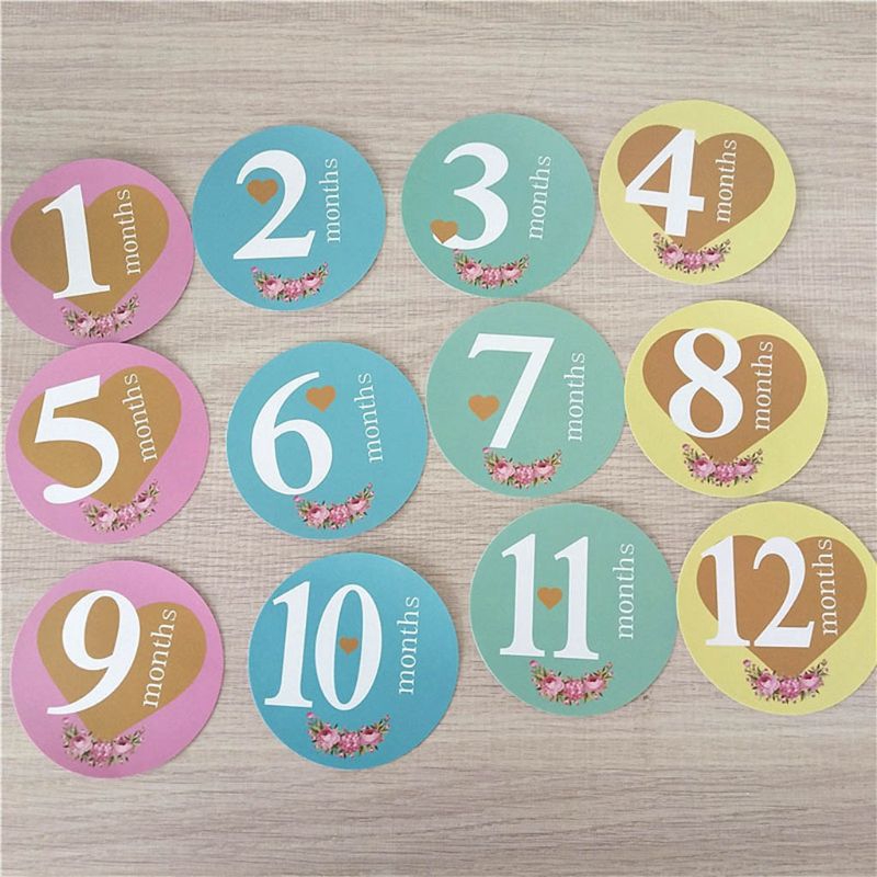 Mary☆32PCS Baby Pregnant Women Monthly Photograph Sticker Cute Cartoon Photo Prop NEW