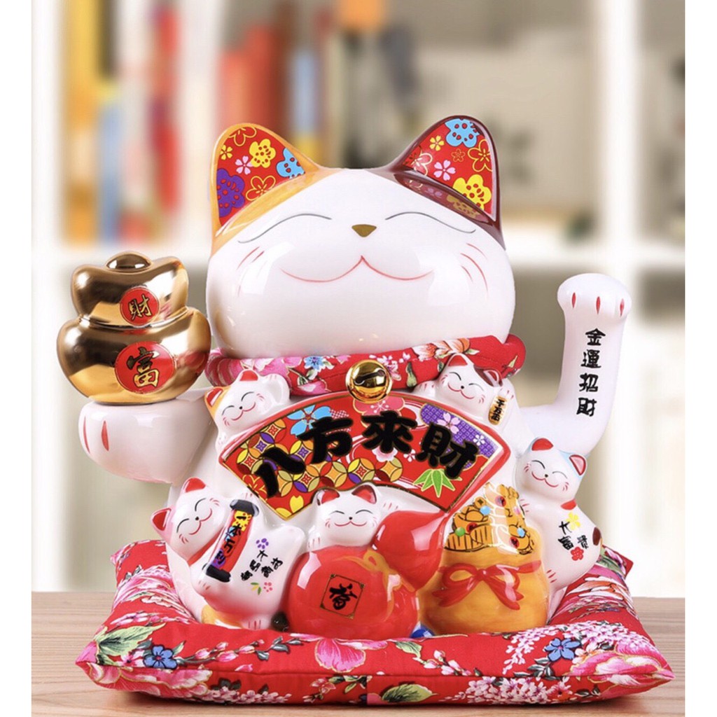 Mèo Thiên Kim Vạn Lượng cao 18cm kèm sạc và thảm